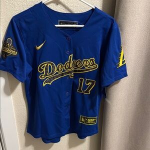 Nike Blue & Yellow Ohtani #17 Dodgers Jersey